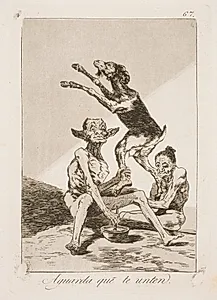 Vent til den er blevet smurt med salve by Francisco de Goya