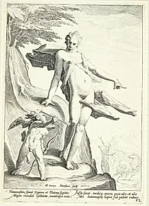 Venus befaler Amor at skyde en pil efter Pluto by Jacob Matham