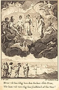 Venus mellem de forsamlede guder by J.F. Clemens