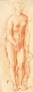 Venus og Amor. Georg Petels skulpturgruppe set drejet halvt mod højre by Willem Panneels