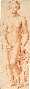 Venus og Amor. Skulpturgruppe set forfra by Willem Panneels