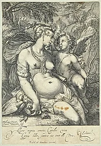 Venus og Amor by Jan Saenredam