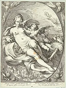 Venus og Amor by Jan Saenredam