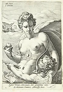 Venus og Amor by Jan Saenredam
