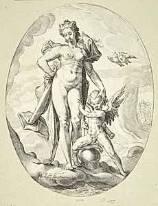 Venus og Amor by Jacob Matham