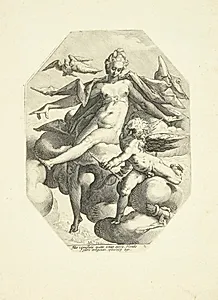 Venus og Amor by Jacob Matham