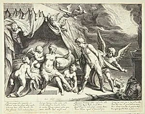 Venus og Mars opdaget af Apollo by Jacob Matham