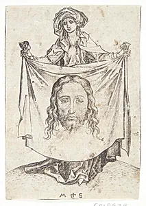 Veronika holdende svededugen by Martin Schongauer