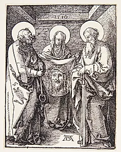 Veronika mellem helgenerne Peter og Paulus by Albrecht Dürer