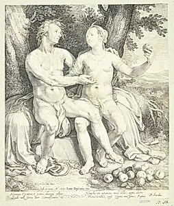 Vertumnus og Pomona by Jan Saenredam