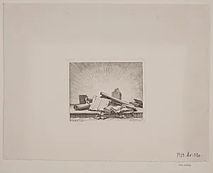 Vignet med bøger by Gustav de Lode (II)