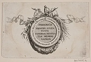 Vignet med medaille by J.F. Clemens