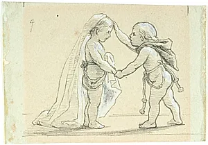 Vignet med to børn by Lorenz Frølich