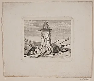 Vignet med to genier by Jonas Haas