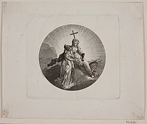 Vignet med Troen og Minerva by Georg Christian Schule
