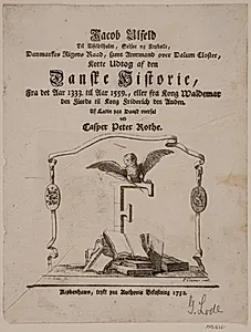 Vignet og Tekstside til T. de Hofman: "Kort Afhandling om Tiende". by Gustav de Lode (II)