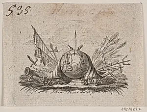 Vignet til A. Schytte "Danmark og Norges naturlige og politiske forfatning", del I by Meno Haas