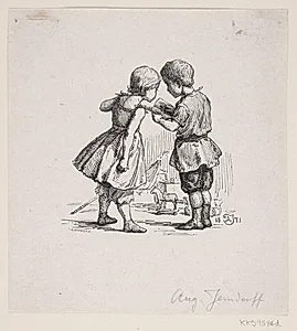 Vignet til Chr. Winther, "Billedbog for Store og Smaa" by F. Hendriksen