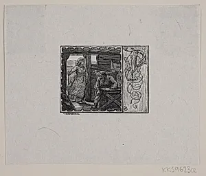 Vignet til fortællingen "Kong Gorm og hans Sønner" by Hans Jørgen Greesteen