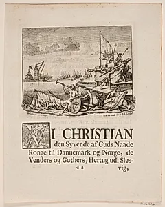 Vignet til Frederik V's Søkrigsartikelsbrev by Odvardt Helmoldt de Lode