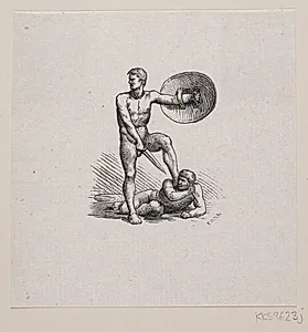 Vignet til H. P. Holst, "Den døende Fægter" by Ubekendt