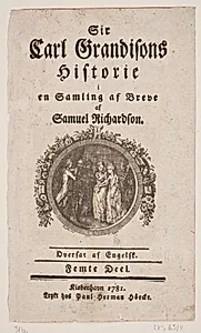 Vignet til "Sir Carl Grandisons Historie", 5. del, af Samuel Richardson, København 1781