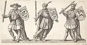 Vilhelm II, Henrik I og Stefan af Blois by Hendrick Goltzius