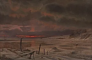 Vinteraften ved en dansk fjord