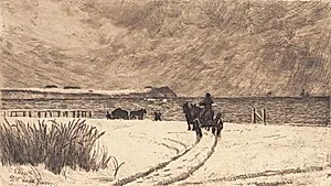 Vinterdag ved Hornbæk by Carl Locher