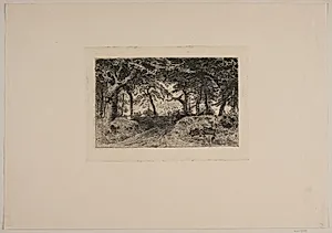 Vogn på skovvej by Niels Skovgaard