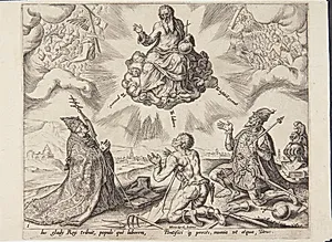 Vorherre tildeler pligter til de tre stænder by Philips Galle