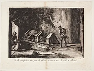 Vue du Sterquilinium situé près du théâtre découvert dans la Ville de Pompeiia by Francesco Piranesi