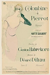 Yvette Guilbert, dans Colombine à Pierrot by Henri de Toulouse-Lautrec