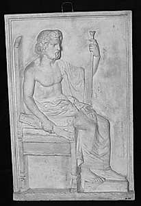Zeus tronende med scepter og lynild by Ubekendt