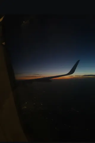 Airplane Wing at Sunset