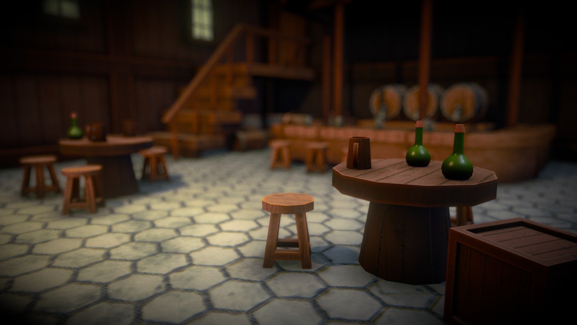 Stylized Medieval tavern (Low Poly)