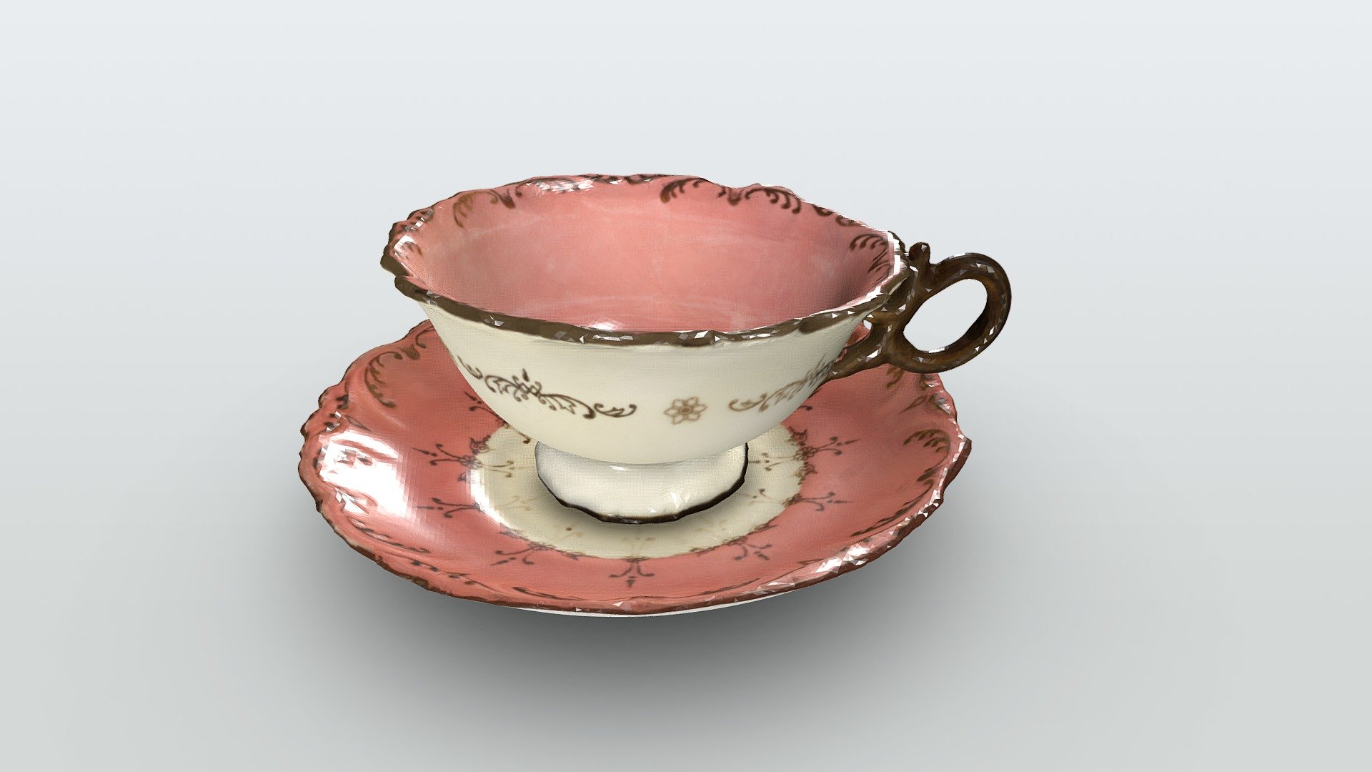 Pink Tea Cup and Saucer