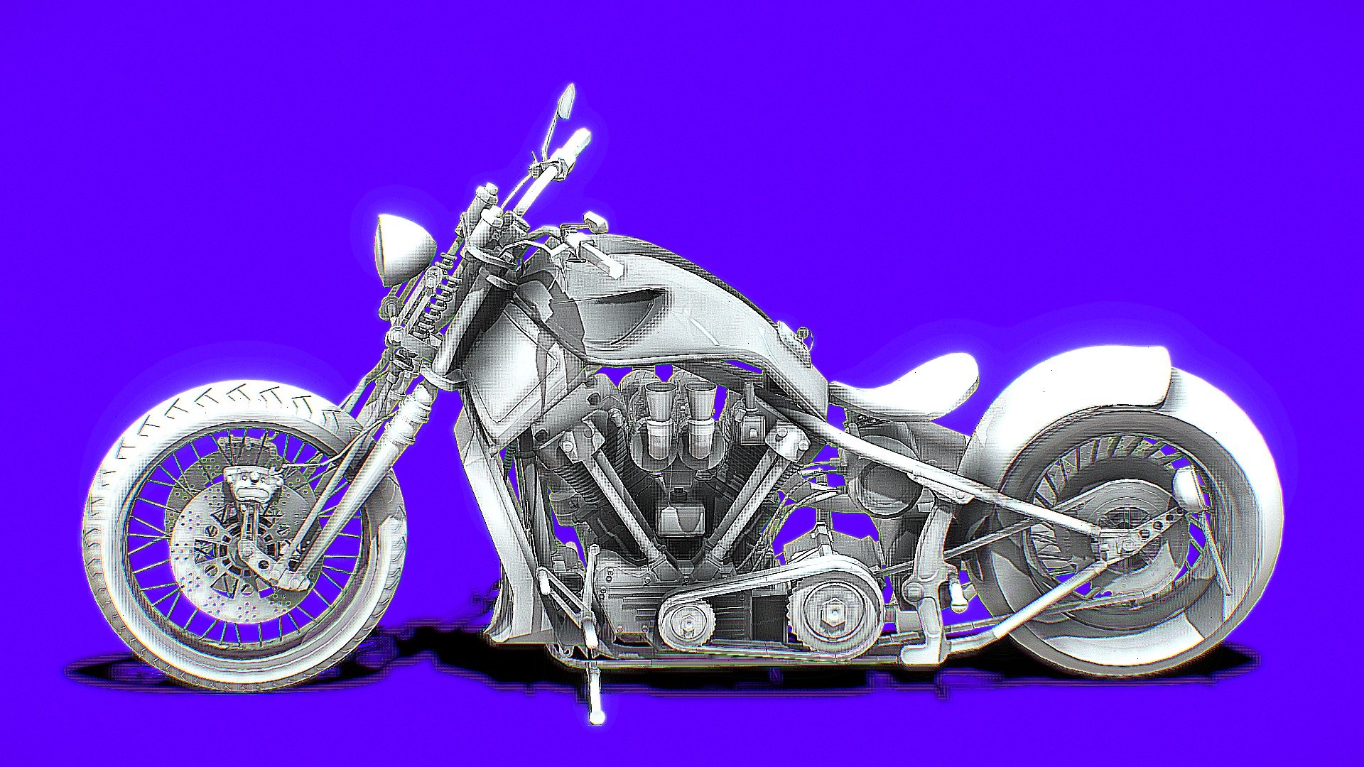 Chopper 3D model  Obj Format