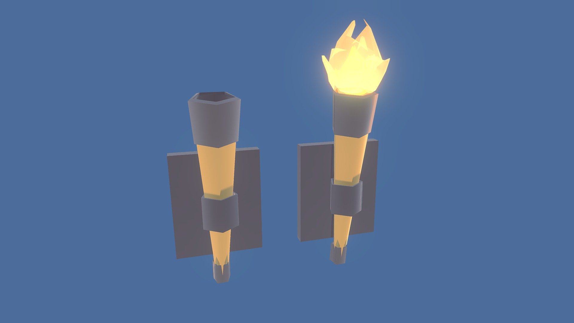 low poly torches