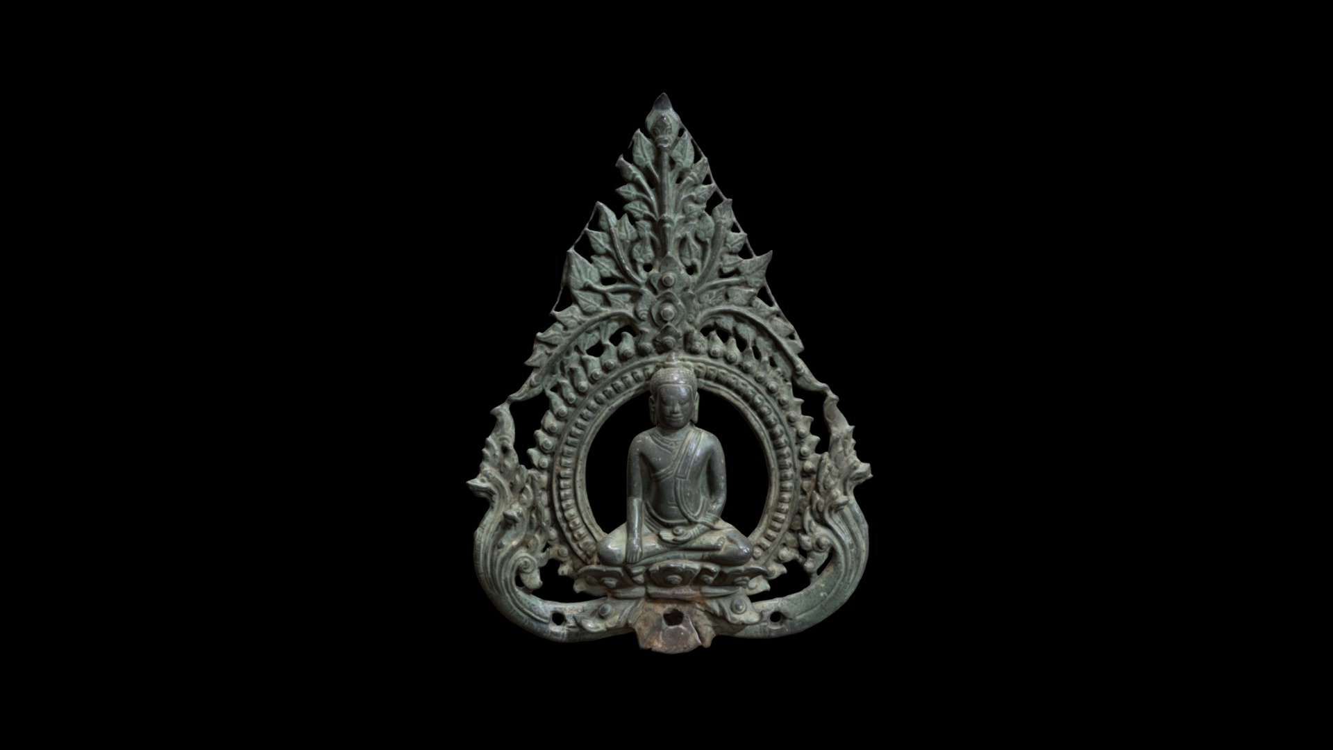1964.93.a Finial with the temptation of Buddha