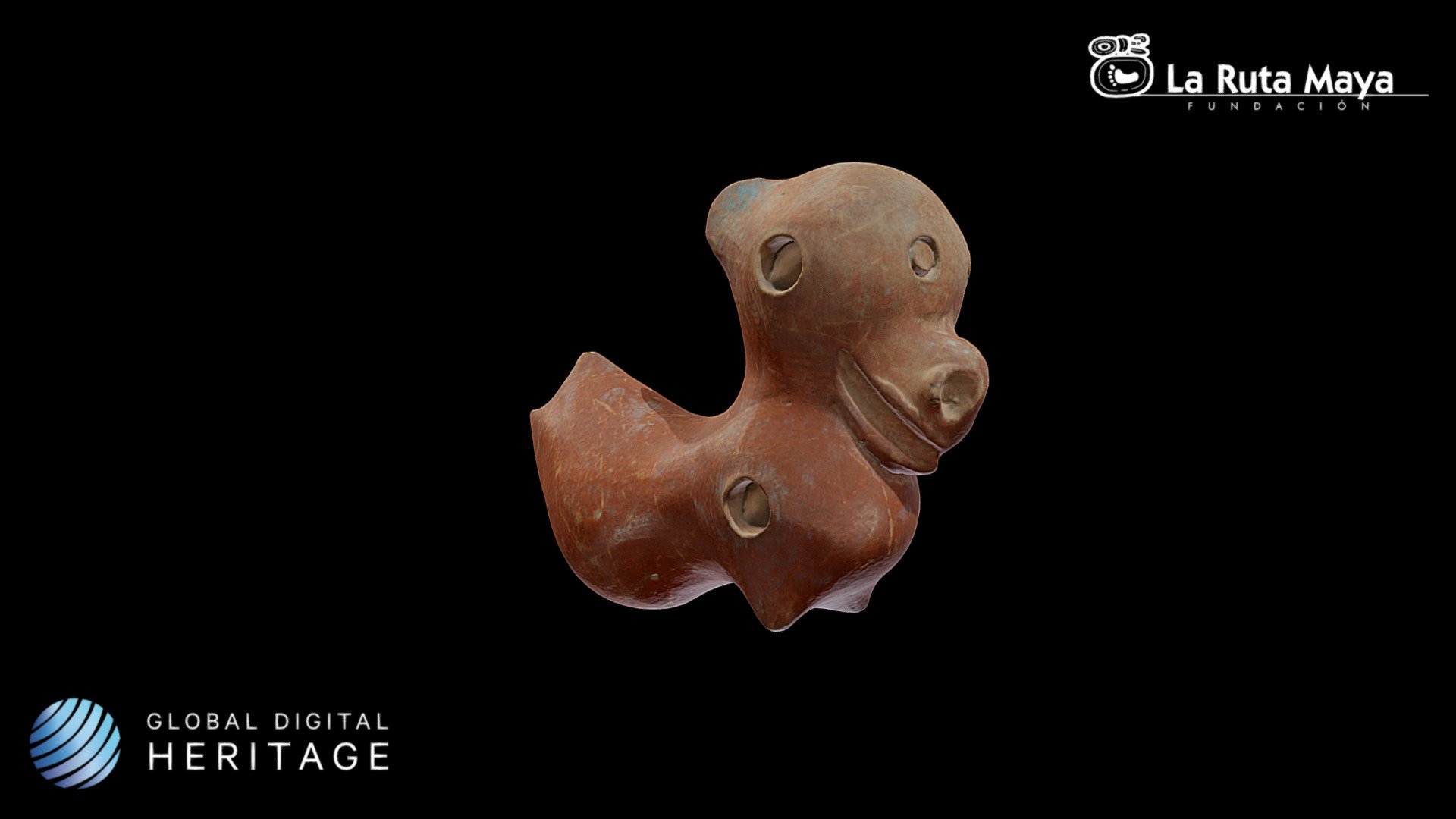 Poliglobular ocarina small dog effigy