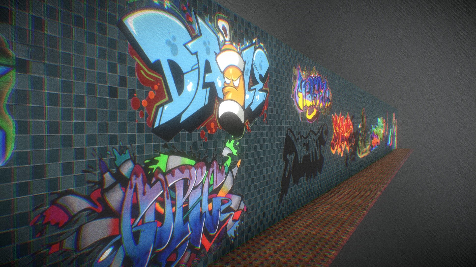 Graffiti wall decals kit