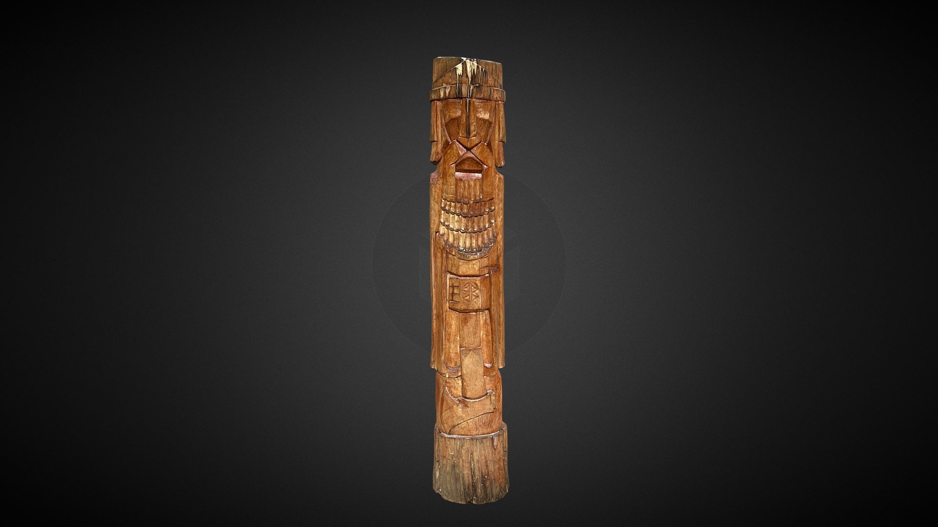 Wooden Statue Of The Man 3D Scan