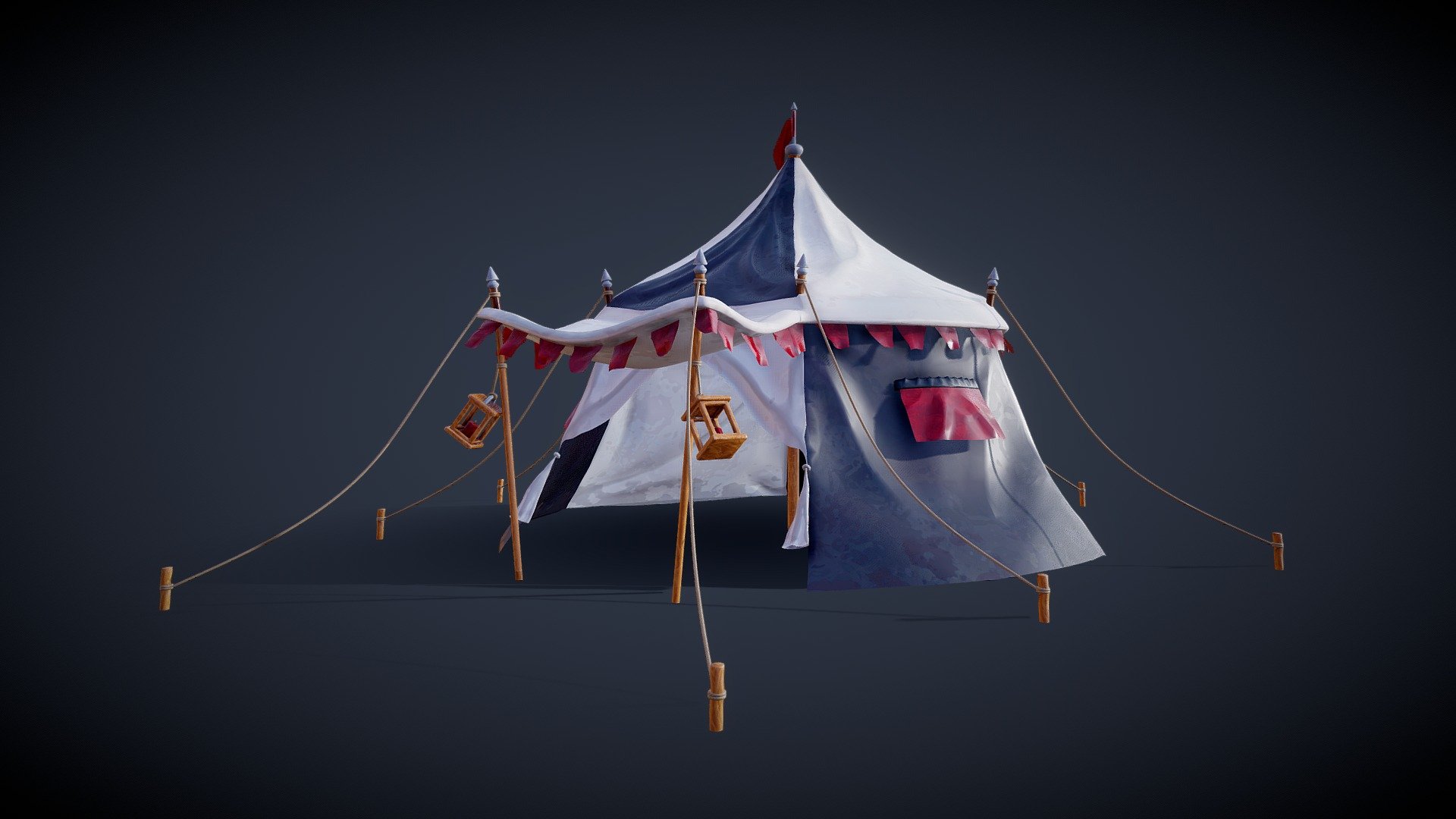 The stylized medieval tent