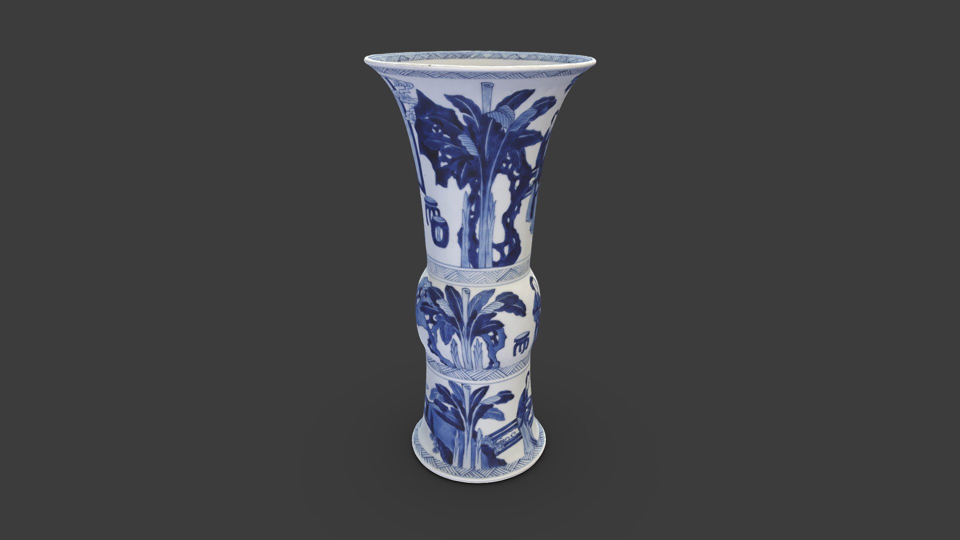 Beaker-Shaped Vase, From a Five-Piece Garniture