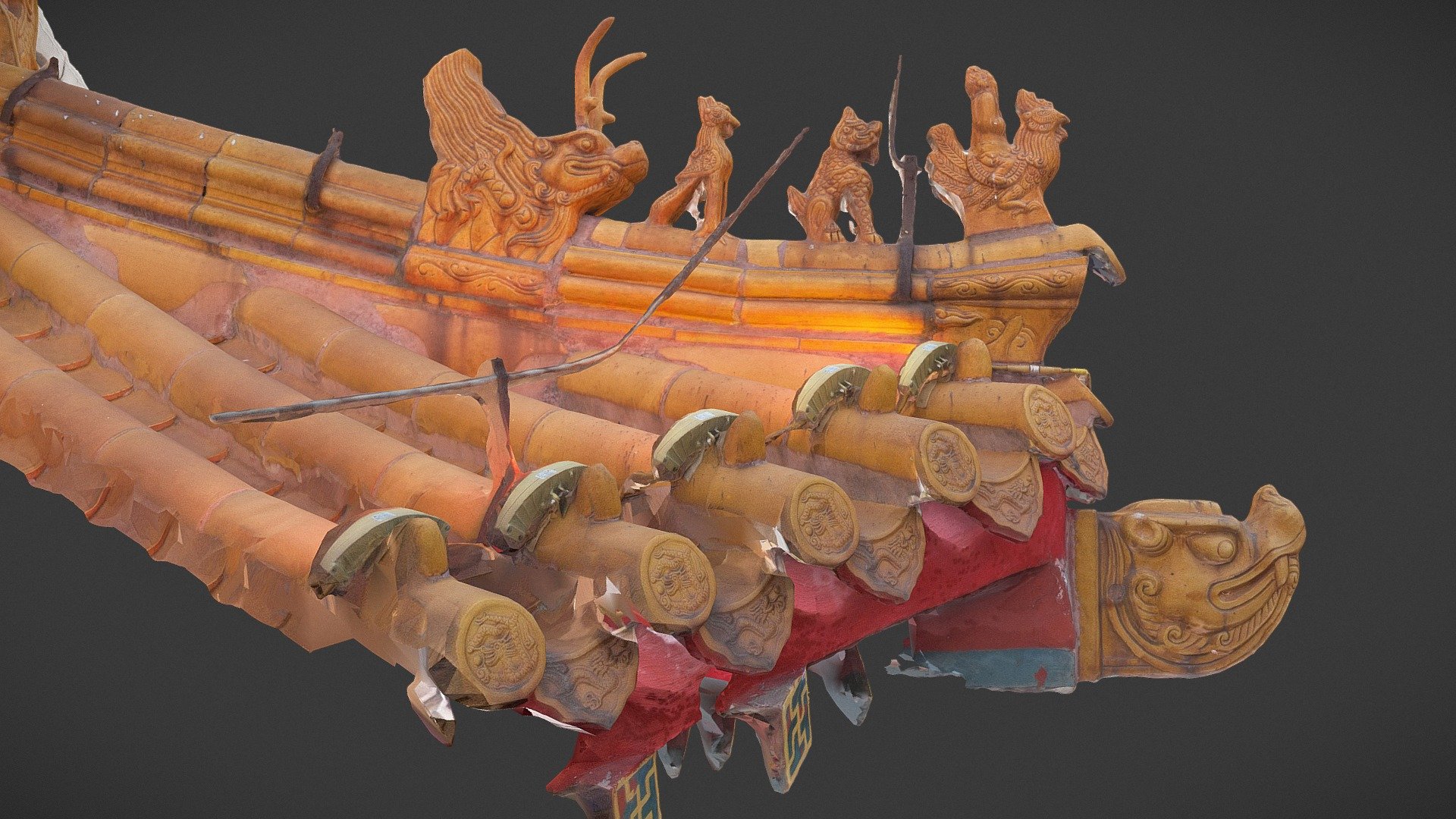 Chinese roof ridge ornament