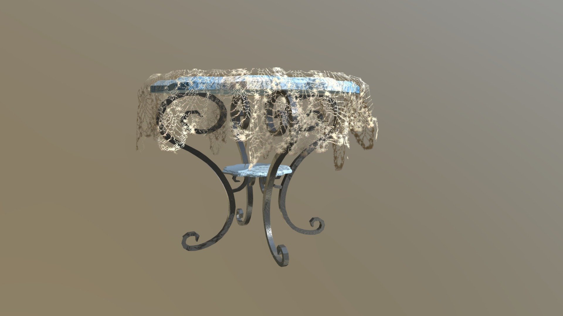 Table with tablecloth