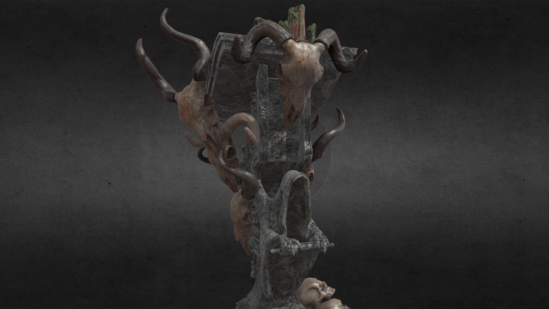 Mystical Pedestal Goat Horns