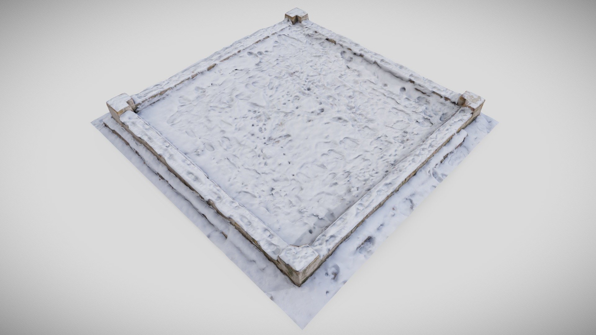 Sandbox with snow [3D Scan;Low Poly]