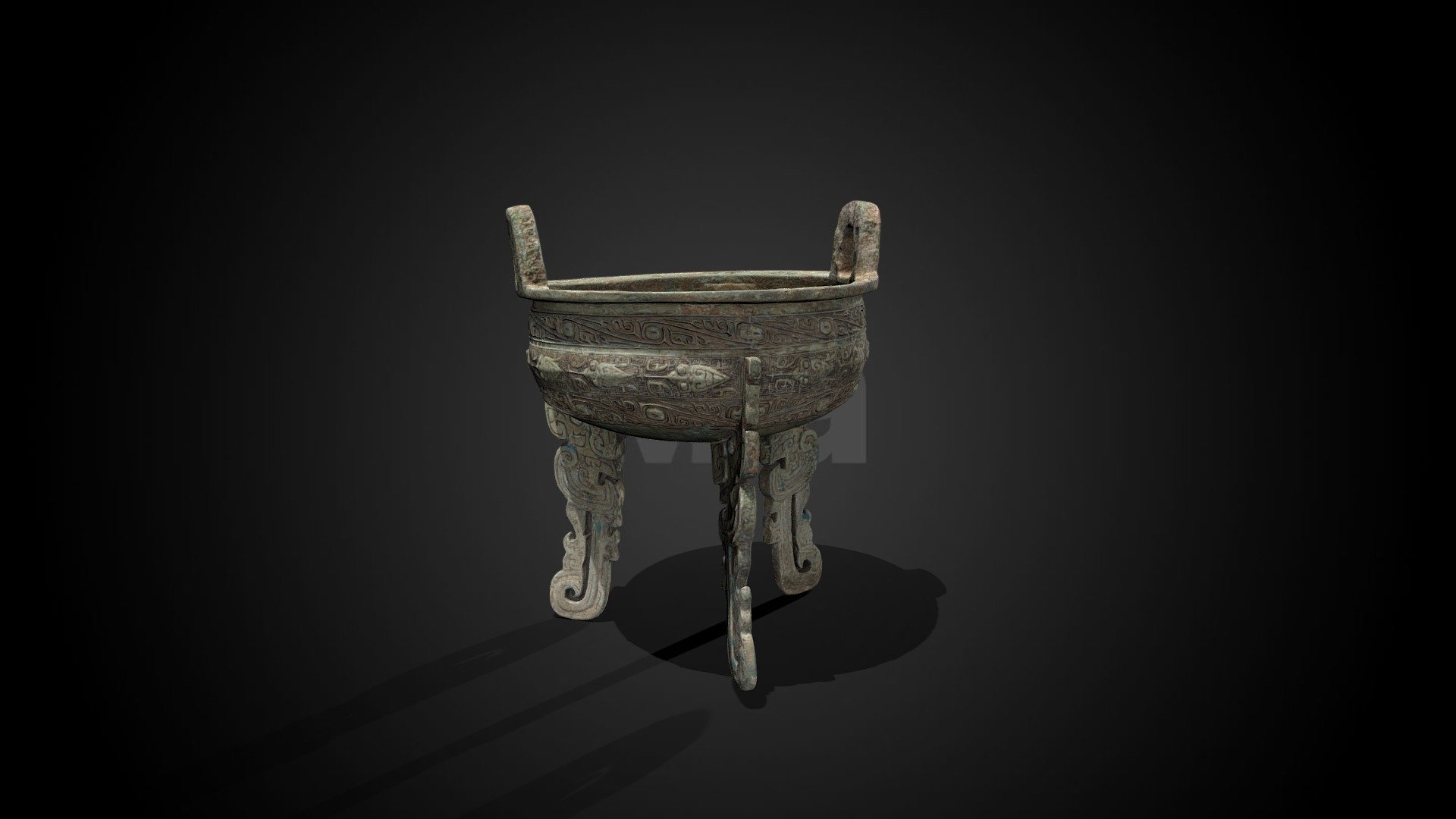 Annotated ding food vessel, 11th-10th C BCE